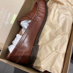 Madewell brand new leather penny loafers women 7.5 m